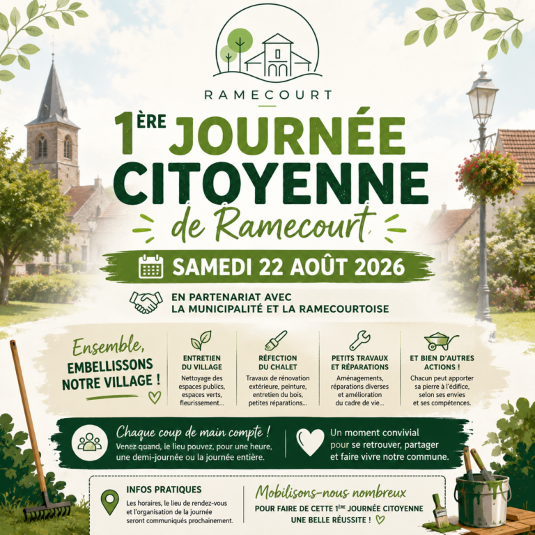 Journée Citoyenne 2026 : mobilisons-nous pour Ramecourt !